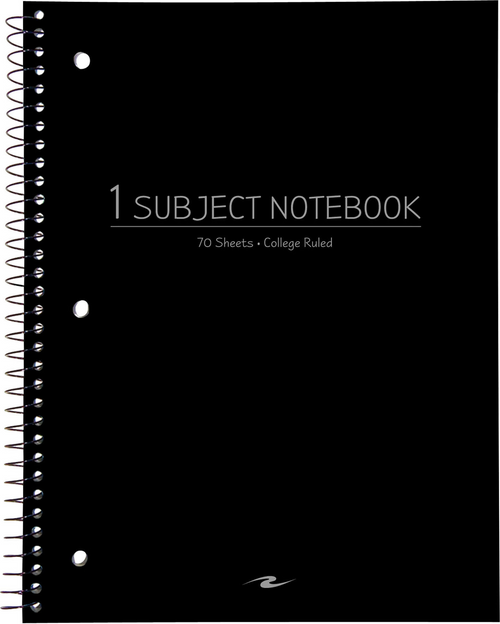 NOTEBOOK 10.5x8 70SH 1 SUB BLACK
