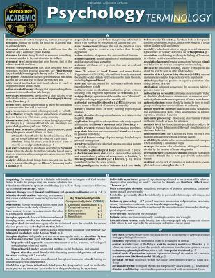 Psychology Terminology : A Quickstudy Laminated Reference Guide