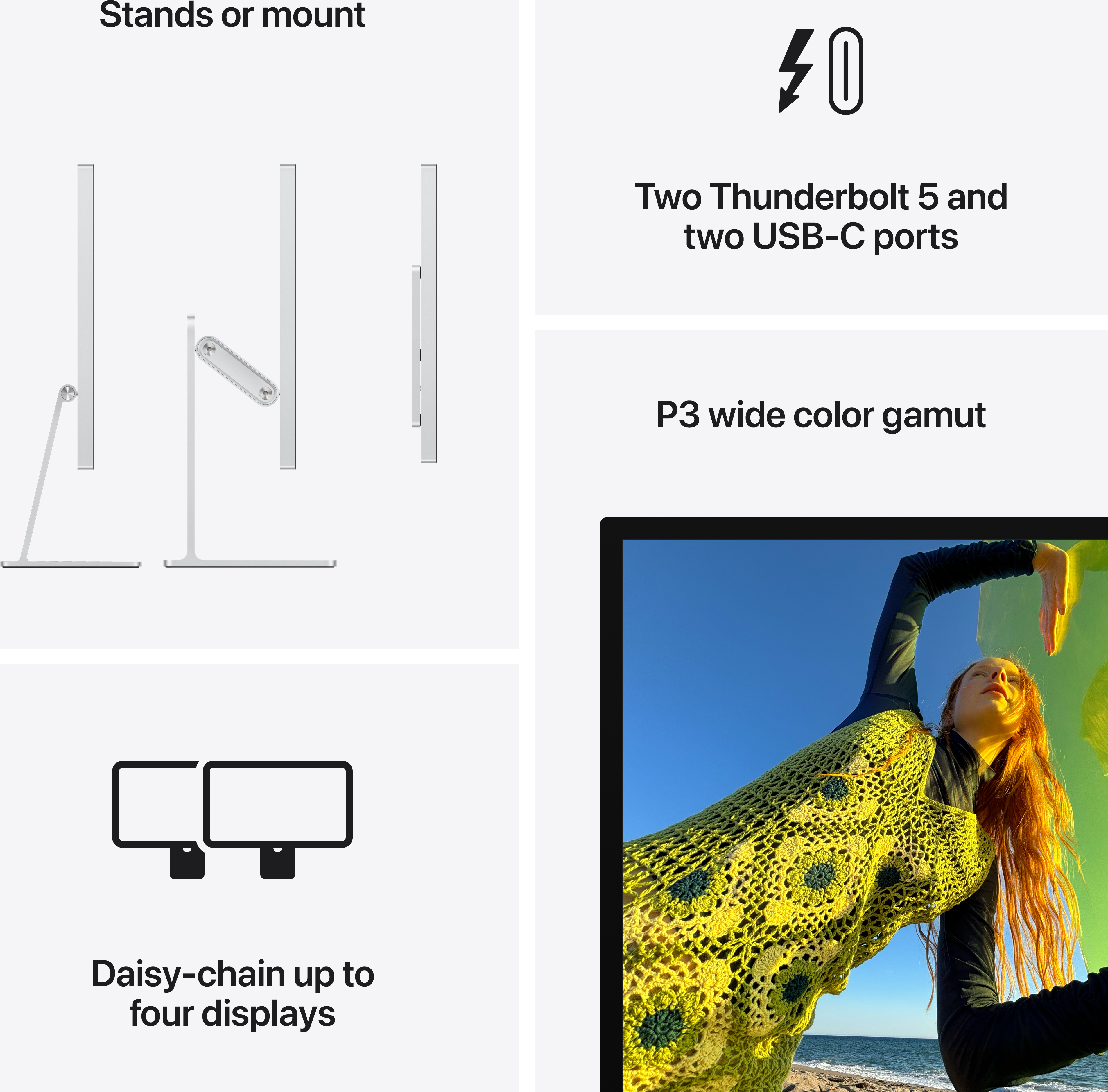 Apple Studio Display - Standard glass - Tilt- and height-adjustable stand